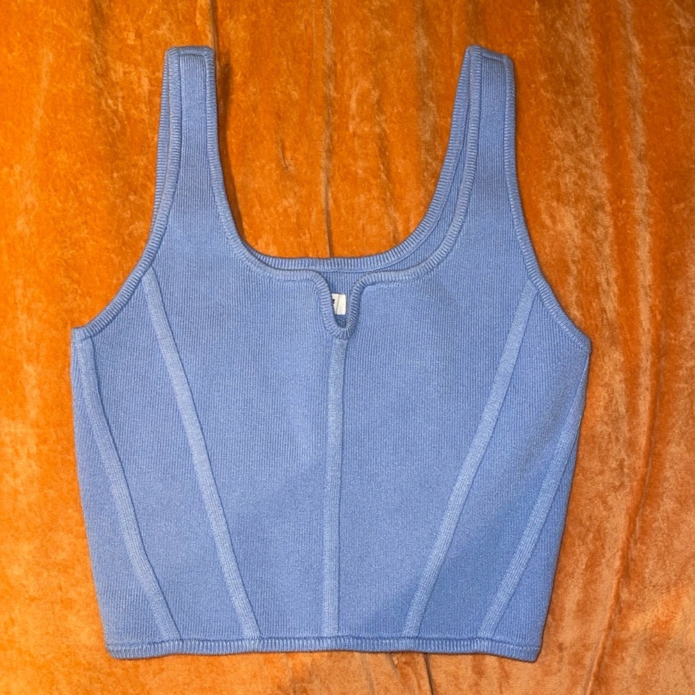 NWT. baby blue aerie crop top